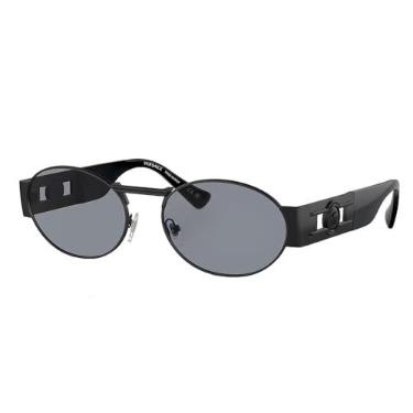 Imagem de Versace Óculos de sol unissex armação preta fosca, lentes cinza, 56 mm