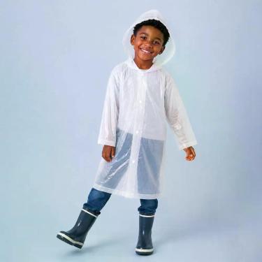 Imagem de Capa de Chuva Infantil Leve e Compacta Com Capuz e Botões Cabe na Bols