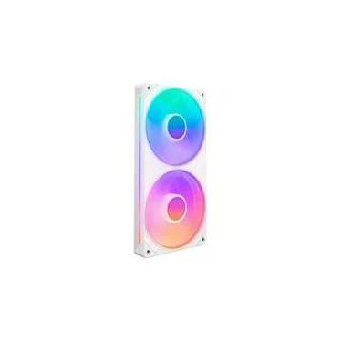 Imagem de Ventoinha NZXT Single-frame F Series, LED RGB Core, 240mm, 2x 120mm, Branco - RF-U24HF-W1