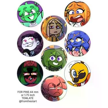 Imagem de Kit 9 Botons Mundo Torajo E Amigos Broche 3,2cm Bottons Personagens - 
