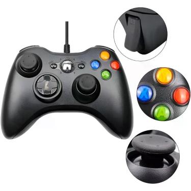 Imagem de Controle Joystick Com Fio Vídeo Game Pc Usb Preto