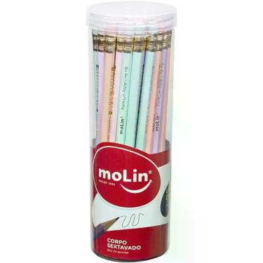 Imagem de Lapis Preto Sextavado Pastel Line C/ Borracha - Molin