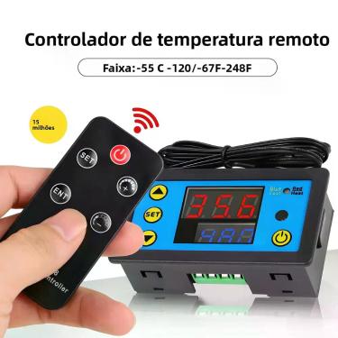 Imagem de Controlador Digital De Temperatura 12V Com Controle Remoto E Sensor NT