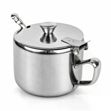 Imagem de Açucareiro Aço Inox Top Rio 220 ml Colher Pote Açúcar Mesa Posta Cozin