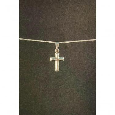 Imagem de Pingente Floratta Joias Cruz Pequena Aço Inox 2cm X 1 e 1cm Prata Unissex
