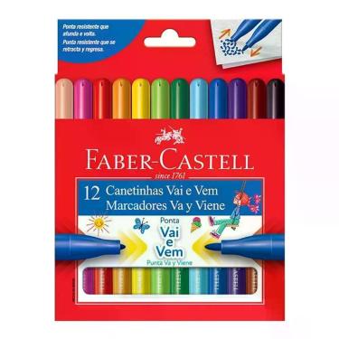 Imagem de Canetinha Hidrográfica Ponta Vai E Vem 150112vvzf 12 Cores - Faber Castell
