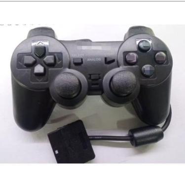 Imagem de Controle PS2 com fio preto função vibra envio 24h play - NoBrand