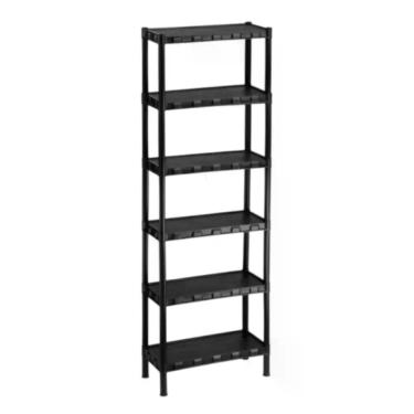 Imagem de Estante Organizador Plástica Modular Preta 6 Prateleiras Multiuso - Ag