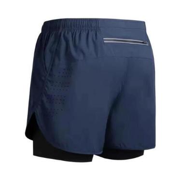 Imagem de Shorts De Ginástica Masculinos 2 Em 1 De Secagem Rápida Para Corrida E