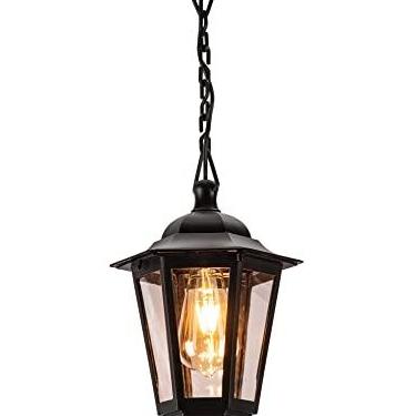 Imagem de Pendente colonial luminária de teto com lente transparente Preto 130