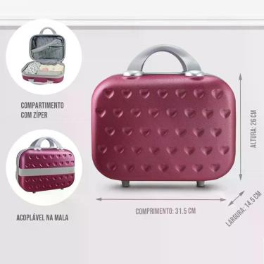 Imagem de Frasqueira de Viagem Maleta Necessaire Rígida ABS Grande de Mão Bordo 