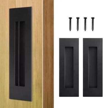 Imagem de Puxadores de porta HBL' 5,9" preto em aço inoxidável, 2 unidades