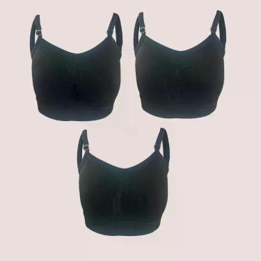Imagem de 3 Top Teen Sem Costura Zee Rucci Com Bojo Removível Juvenil, Preto, M