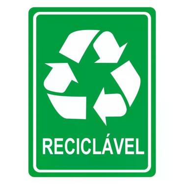 Imagem de Adesivo Lixo Reciclavel 1 Unidade 20cmx15cm Cor Verde