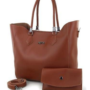 Imagem de Bolsa Sacola Transversal e Necessarie Retta (Caramelo)