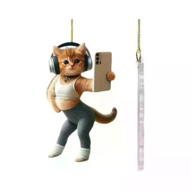 Imagem de Chaveiro De Gato Fofo Para Treino, Pingente De Gatinho Em Desenho Anim