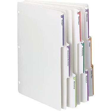 Imagem de Divisórias para fichário com 3 anéis Smead - Letra - 21 cm de largura x 28 cm de comprimento - Divisor branco - 63 / caixa
