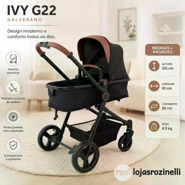 Imagem de Carrinho de Bebê Galzerano Ivy G22 Black 1427BL