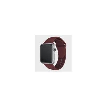 Imagem de Pulseira Silicone para Apple Watch 44mm e 42mm - Vinho - Tamanho s/m M