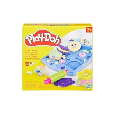 Imagem de Play-Doh Conjunto de massinha Biscoitos Divertidos kit de massinha com acessórios e 5 cores de massa Play-Doh, presente para crianças acima de 3 anos