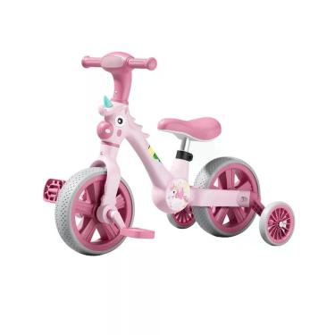 Imagem de Bicicleta Infantil Unicórnio Candy com Rodinhas para Crianças Rosa Unitoys