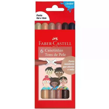 Imagem de Caneta Hidrografica Vai e VEM 6 TONS de Pele PCT.C/12 - FABER-CASTELL