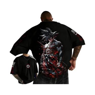 Imagem de Camiseta Masculina Oversized Goku Black Verão 2026 Dragon Ball Retrô A