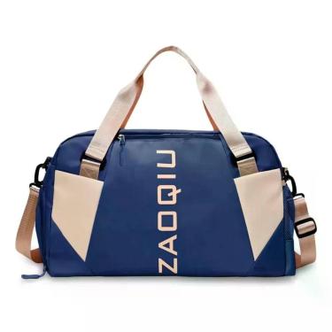 Imagem de Bolsa Mala Grande Com Alça Academia Esportiva Porta Sapatos Azul