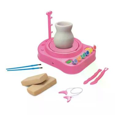 Imagem de Máquina de Modelar Cerâmica Infantil Rosa com Fonte e Acessórios DM To