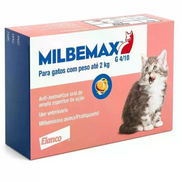 Imagem de Milbemax Elanco para Gatos até 2kg 2 Comprimidos Vermífugo de Amplo Es