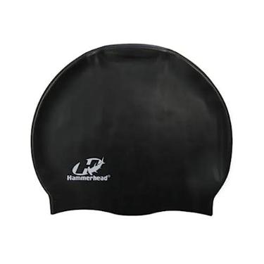 Imagem de Touca de Silicone Extra Fina Slim em Polybag para Natação ou Hidroginástica, Unissex, Hammerhead, Preto