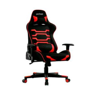 Imagem de Cadeira Gamer PCTop Power, Peso Suportado até 150Kg, Preta e Vermelha - X-2555