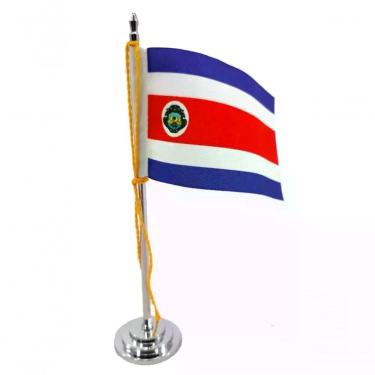 Imagem de Mini Bandeira De Mesa Costa Rica 15 Cm Poliéster