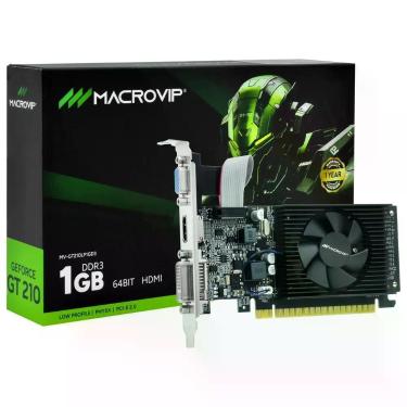 Imagem de Placa de Vídeo Geforce GT210 1GB DDR3 Low Profile HDMI DVI VGA Pc Gamer Escritório Macrovip