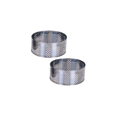 Imagem de Forma Queijo Frescal Inox Vazada 500g a 1kg (2 Unidades) Cor:Cinza - Z