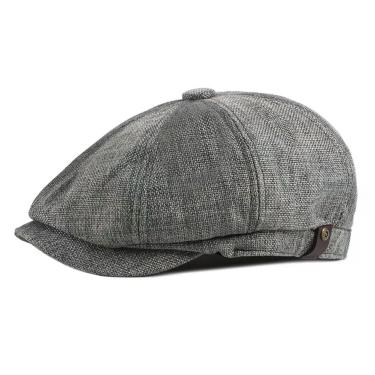 Imagem de Boinas Masculinas, Boné De Jornaleiro, Chapéus Masculinos Para Homens - Cinza Escuro