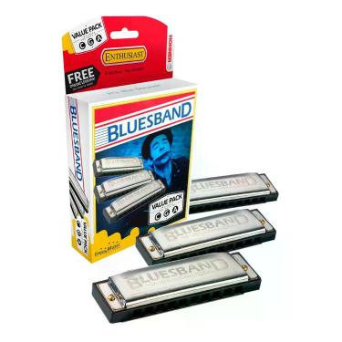 Imagem de Kit gaita hohner blues band 559/2 c/g/a harmonica 3 gaitas