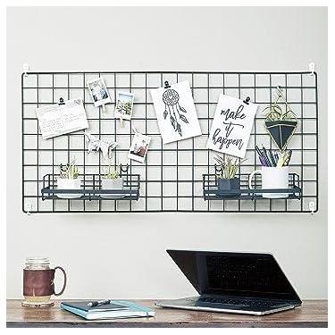 Imagem de Yamfurga Porta-Retratos E Suporte Multifuncionais De Ferro Galvanizado Yamfurga, Painel Grade Malha, Organizador Parede Para Exibição Fotos Dormitório Universitário Sala Estar, Pacote Com 1 Peça, Ta