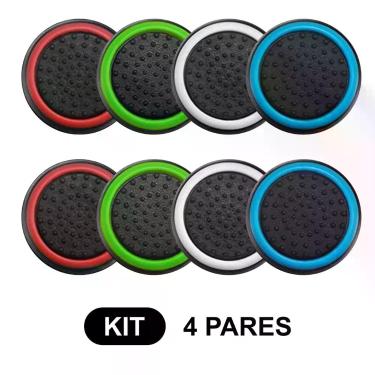 Imagem de 4 Pares de Grips p/ controle Anti Derrapante Silicone Botão Analógico