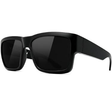 Imagem de WISTON Óculos de sol XL Z87 para homens e mulheres, TR90 armação quadrada ultraleve UV400 proteção segurança trabalho óculos W8706 preto/4 cinza escuro