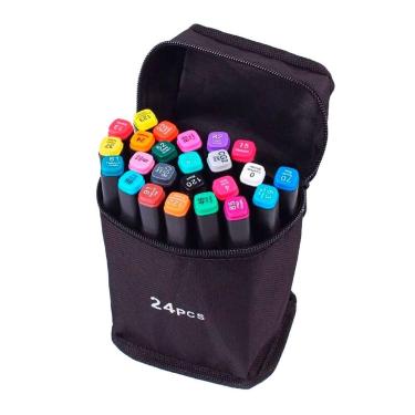 Imagem de Conjunto Canetinhas 24 Unidades Linha Profissional Pintura Desenho - R