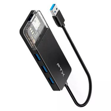 Imagem de Hub USB CT-HUBT1-PB 4 Portas USB 3.0 Alta Velocidade USB-C Fêmea Cinza Alumínio FTX