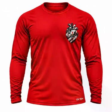 Imagem de Camisa Uv +50 Vasco da Gama Torcedor Coração - Genérica, Vermelho, G3