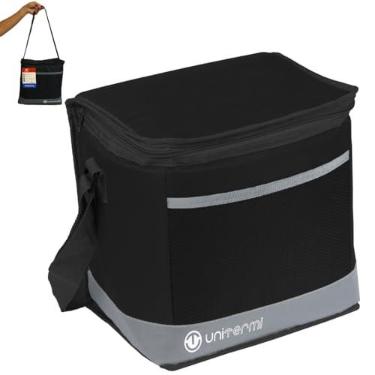 Imagem de Bolsa Térmica Fitness Alça 16L Soft Cooler Sacola Térmica Praia Pesca Camping Lancheira Unitermi (PRETA)