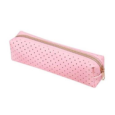 Imagem de Estojo PU Pastel Perfurado 1 Zíper Rosa, BRW, Modelo: ET0410