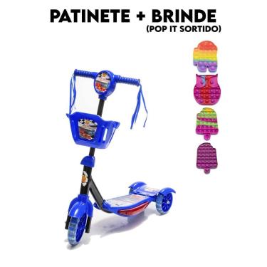 Imagem de Patinete Azul de Carrinhos Diversão Estabilidade Segurança - DM Toys