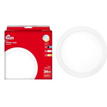Imagem de Kian - Luminária Led Painel/Plafon Slim Quadrada Sobrepor 24W 6.000K Branca Fria Bivolt