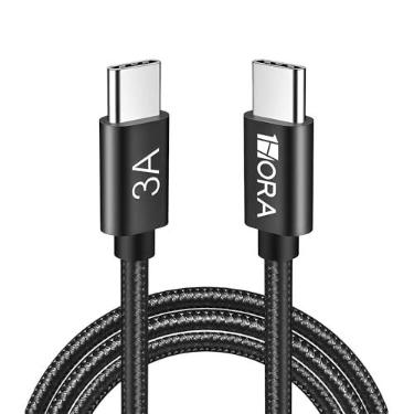 Imagem de 1Hora Cabo USB-C, Carga Rápida 3A Macho/Macho 1m Preto, Carregamento Rápido, 480Mbps Revestido em Nylon