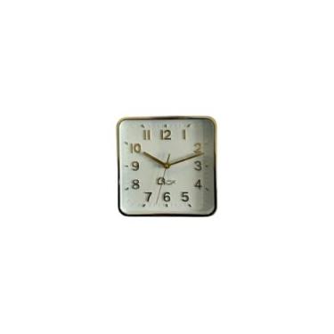 Imagem de Relogio de Parede, Relógio de Parede Cozinha Silencioso Moderno Decorativo Quarto Sala Escritório, 20cmx20cmx5cm(Quadrado dourado)