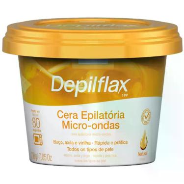 Imagem de Cera Depilatoria Micro-ondas Natural Depilflax Buco Axila Virilha Todo